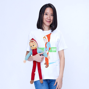 曲家瑞x印物所手工丝印男女宽松短袖百搭小红娃娃卡通情侣t恤礼物