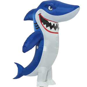 万圣节搞笑搞怪卡通人偶服装大鲨鱼玩偶道具玩具充气鲨鱼衣服成人