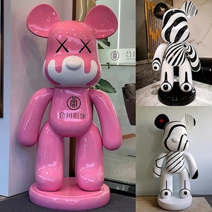 新网红大型momo暴力熊公仔大摆件店铺门口打卡橱窗装饰玻璃钢雕塑