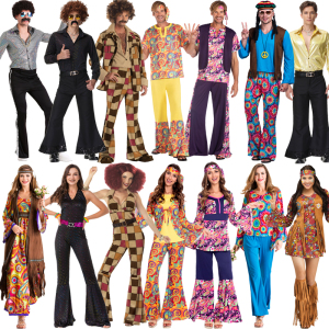 复古disco迪斯科服装70年代嬉皮士猫王万圣节酒吧摇滚歌手表演装