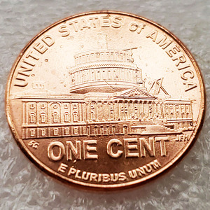 2009美国1美分镀铜硬币 林肯总统二百年纪念币职业生涯律师楼19mm