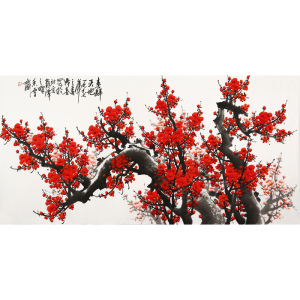 王成喜字画名家精品四尺横幅书画梅花报春图手绘名人作品国画花鸟