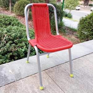 塑料椅子现代简约新颖老人家用户外便携烤漆铁艺藤编藤椅单人靠背
