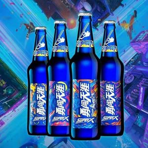 雪花啤酒 勇闯天涯superx啤酒瓶装 500ml蓝色玻璃瓶