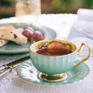 Aynsley安斯丽 英式下午茶具轻奢骨瓷咖啡杯黄金果园色釉花杯碟