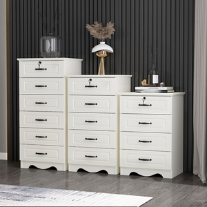 斗柜白色烤漆床头柜卧室储物柜简约现代五斗柜轻奢抽屉柜收纳柜子