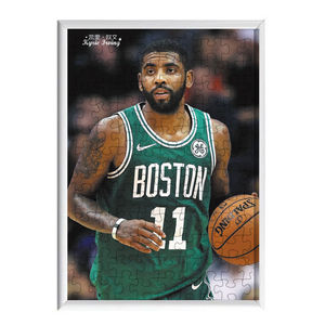 diy篮球明星 欧文拼图120片一张附赠相框高清图案a4拼图