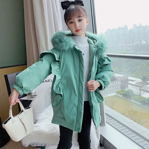 儿童公主棉服女童2021新款中大童羽绒棉衣十岁女孩冬装外套12潮13