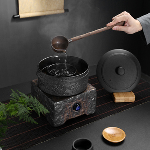 煮茶壶黑茶煮茶器茶炉陶瓷带盖子功夫茶具炉养生花茶煮茶碗干泡碗