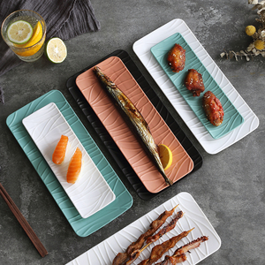 PP塑料日式寿司刺身盘子长方形长条盘点心盘西餐盘创意小吃盘长盘