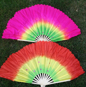 荷叶扇出头20厘米竹骨舞蹈扇子 秧歌双面咏荷舞蹈扇 广场舞扇子