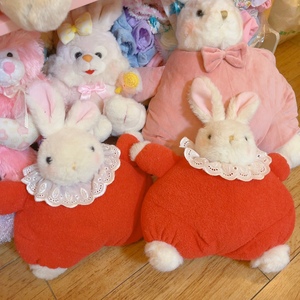 现货红色安奈儿兔老料昭和兔子vintage复古童趣毛绒玩偶新年礼物