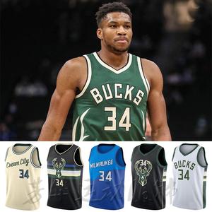 雄鹿字母哥34号城市版篮球服阿德托昆博塔克17米德尔顿sw复古球衣