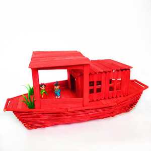 雪糕棍儿童diy手工制作粘贴拼装南湖红船帆船模型材料国庆节礼物