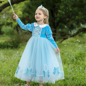 艾莎公主裙冰雪奇缘爱莎女爱沙连衣裙秋冬艾沙新款冬款加绒的裙子