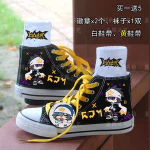 凹凸世界嘉德罗斯雷安同款涂鸦鞋子动漫周边高帮帆布学生休闲板鞋