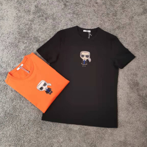 特价karl lagerfeld 卡尔老佛爷 人物秀珠男士纯棉圆领短袖t恤潮