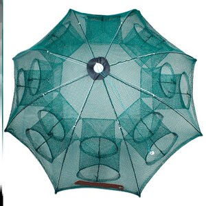 渔网耐用淡水鱼具加重伞型伞式捕鱼笼折叠雨伞笼网鱼虾工具自动