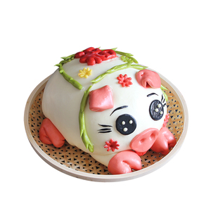 胶东花饽饽福猪宝宝周岁动物生日蛋糕寿桃花样馒头儿童花馍馍