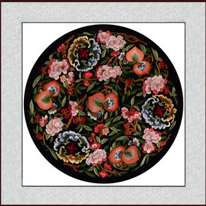 鼎诚满族刺绣画明清古典精品手工软裱客厅卧室装饰蚕丝线挂画成品