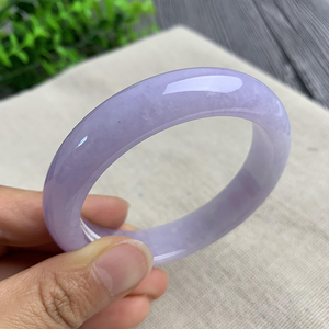 古翠集翡翠手镯紫罗兰冰糯种紫色玉镯天然翡翠正品冰种冰紫帝王紫