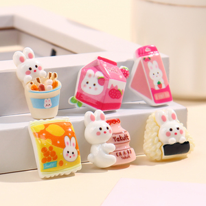 卡通糖果小兔子冰淇淋食玩树脂配件 儿童头绳发饰材料装饰收纳盒