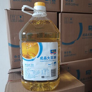 宜客aka麦德龙5升成品大豆油,整箱四瓶少油烟耐煎炸江浙沪皖包邮