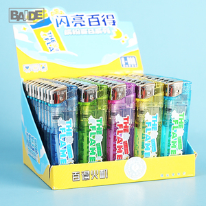 百得e01我要赢正品一次性塑料家用个性透明电子点火明火打火机