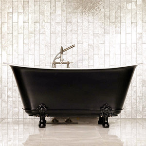 网红推荐ysyg铸铁浴缸独立式深泡搪瓷洗澡盆带金属脚整装彩色定制