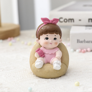 烘焙蛋糕装饰粉色沙发婴儿宝宝白天周岁满月生日派对甜品台装饰品