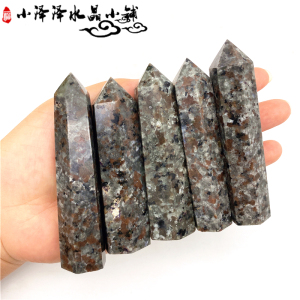 天然火焰石六棱柱六角柱手工打磨家居摆件荧光矿物奇石灵石