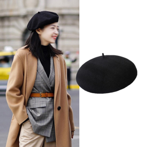 三木同款帽子博主秋冬贝雷帽画家日系复古母女羊毛呢妈妈蓓蕾帽