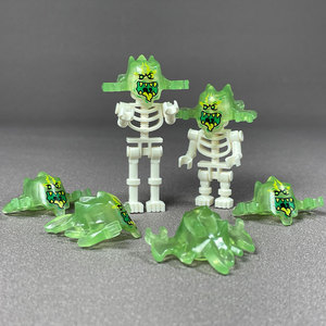 小颗粒拼装积木19861pb夜光幽灵怪头盔70738妖怪配饰摆件兼容乐高