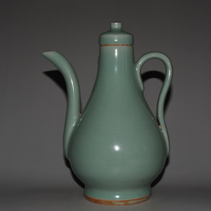 古玩古董景德镇仿高古瓷器老货陶瓷收藏 宋龙泉窑粉青釉梨形执壶