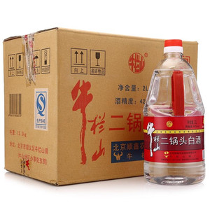 北京牛栏山二锅头牛桶42度清香型桶装泡酒(2000ml)2L*6桶 整箱