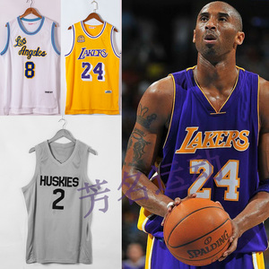 湖人科比8号24号复古球衣女儿gigi高中版33号鼠年中文篮球衣户外