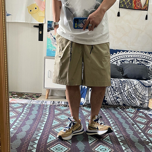 夏季短裤男余文乐日系港风宽松抽绳多口袋军事风五分裤休闲工装裤