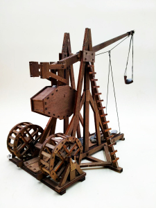 古建榫卯木结构拼装秦汉古战车抛石机投石机机械模型工艺礼品包邮