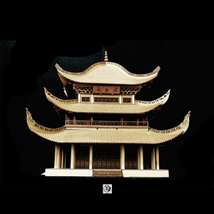 中国古建diy手工榫卯拼装木制模型岳阳楼工艺礼品装饰品摆件