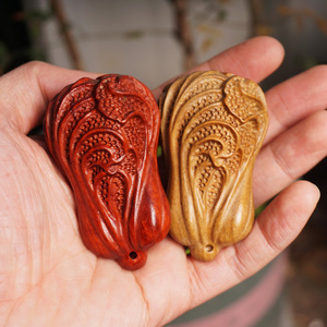 非洲小叶紫檀白菜手把件木雕绿檀百财手把玩红木文玩招财随身挂件