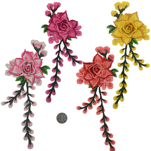 刺绣玫瑰花布贴立体衣服装饰贴布补丁贴花绣花贴片补洞水溶花无胶