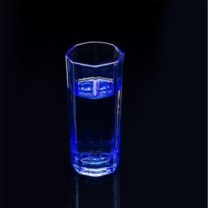 红樱桃蓝色玻璃水杯家用杯子套装6件套玻璃杯6只装彩色玻璃杯套装