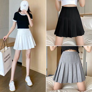【加长5公分】高个子的百褶裙短裙女 夏季胖mm大码白色高腰半身裙