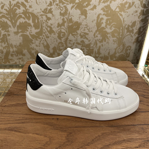 韩国直邮*ggdb 23年新款女士亮片星星厚底板鞋复古做旧白星黑尾