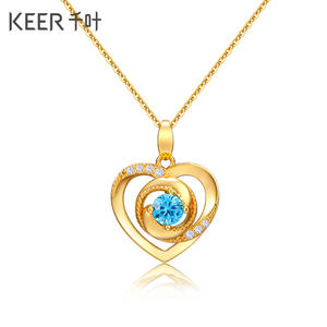 千叶珠宝 黄金足金项链玫瑰心跳吊坠颈饰挂坠送礼女友礼物礼盒装