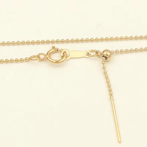 14k金珠珠万能链针式可调节可穿珠子万能项链手链锁骨链闪o十字链