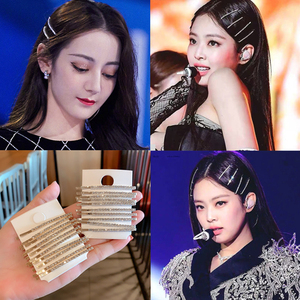 金智妮jennie同款发夹一字夹lisa侧边网红女水钻头饰少女刘海边夹