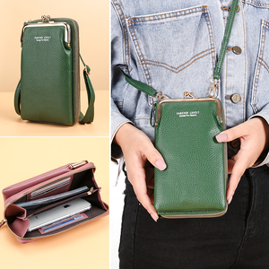 新款手机包女韩版竖款百搭时尚手机钱包一体包多功能斜跨小包包