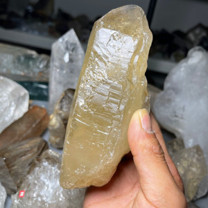 天然水晶 巴西黄水晶骨干水晶原石摆件 黄水晶柱冰糖骨干水晶原矿