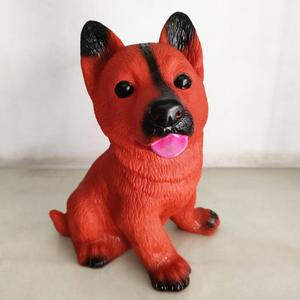 发声玩具狗狗 搪胶小狗宠物狼狗沙皮狗模型捏捏叫塑胶动物玩具